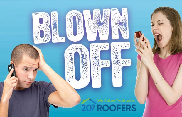 Image of boy and girl getting mad over the phone with text that says blown off